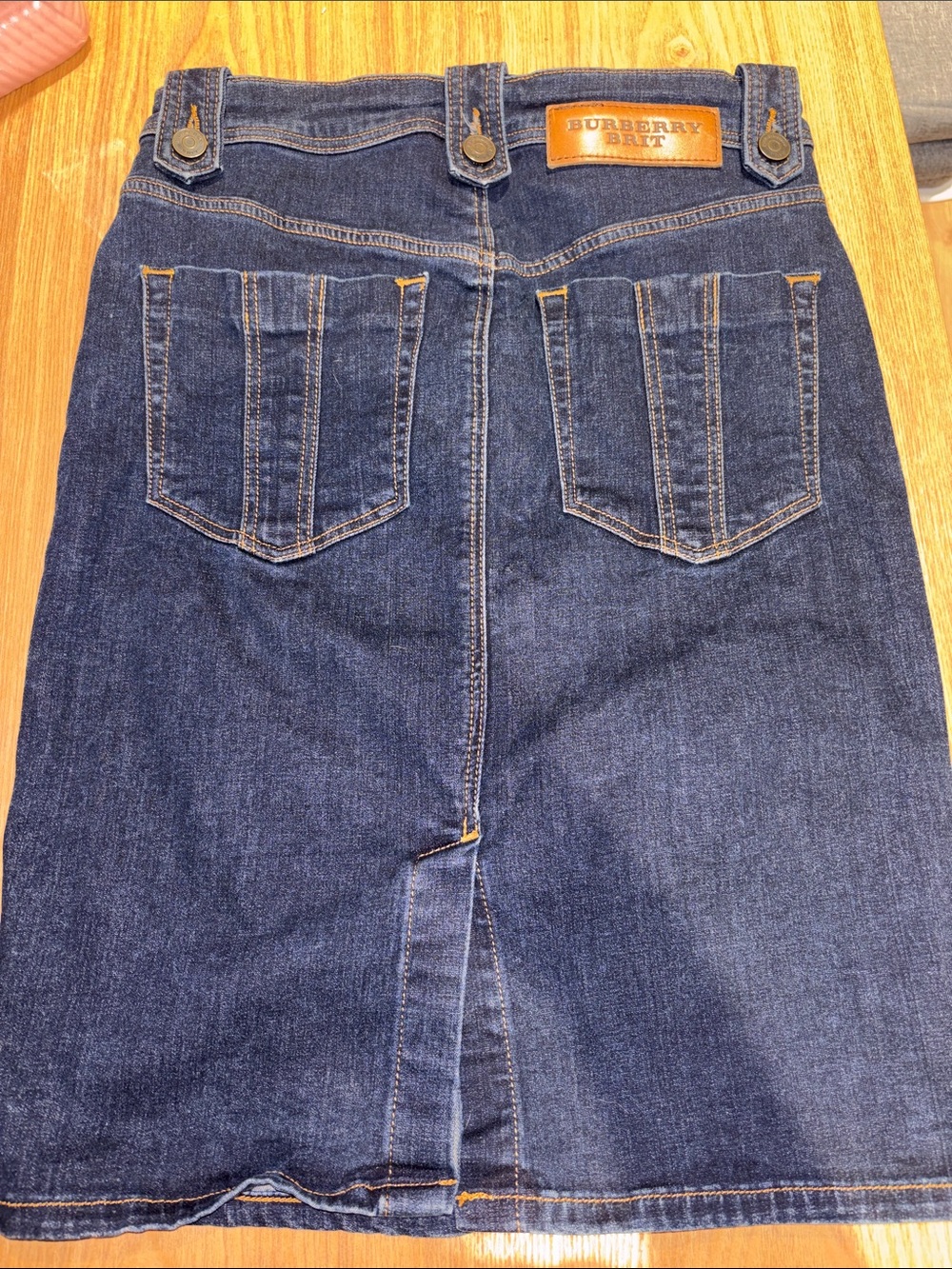 Burberry Dark Blue Denim Pencil Skirt - Picture 7 of 10